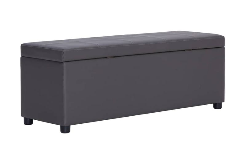 Bänk med förvaringsutrymme 116 cm grå konstläder - Grå - Möbler - Stolar & fåtöljer - Sittbänk - Hallbänk - Hallbänk med förvaring