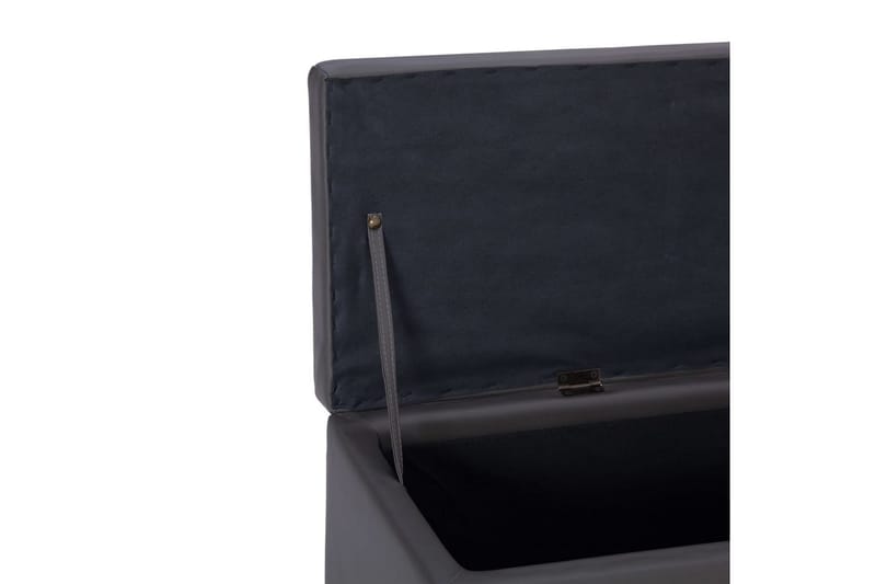 Bänk med förvaringsutrymme 116 cm grå konstläder - Grå - Möbler - Stolar & fåtöljer - Sittbänk - Hallbänk - Hallbänk med förvaring