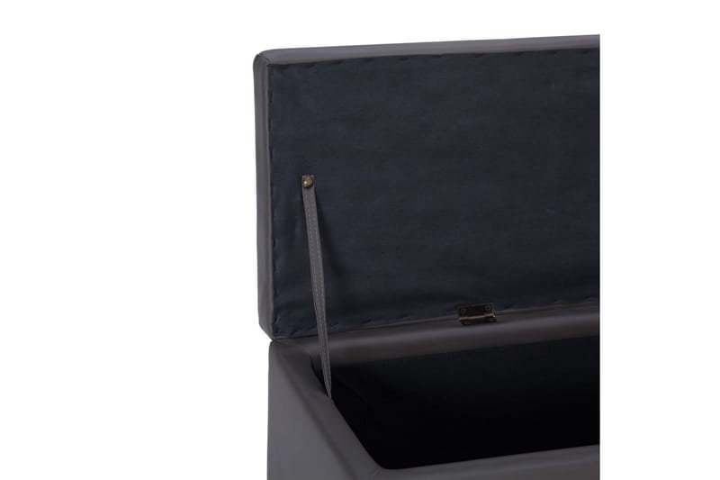 Bänk med förvaringsutrymme 116 cm grå konstläder - Grå - Hallbänk med förvaring - Sittbänk med förvaring - Förvaringsbänk - Hallbänk - Sittbänk