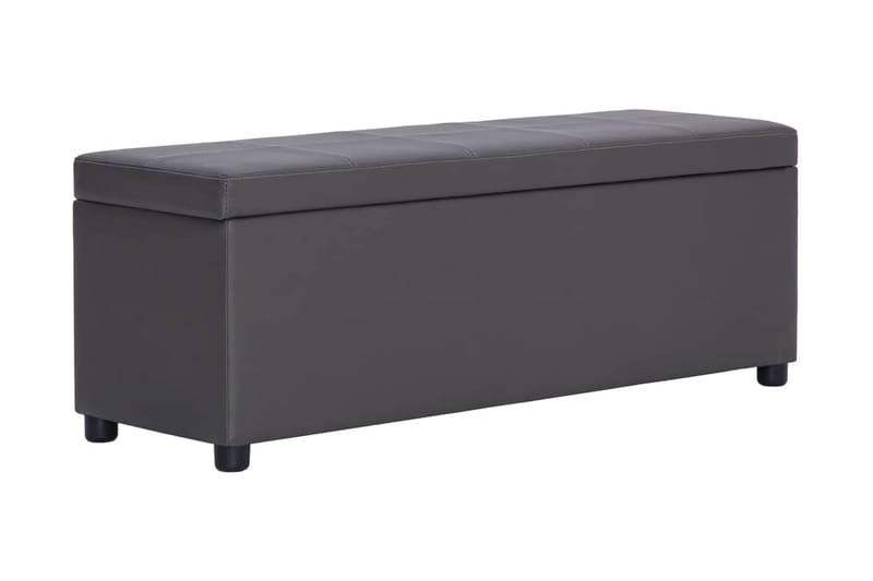 Bänk med förvaringsutrymme 116 cm grå konstläder - Grå - Möbler - Stolar & fåtöljer - Sittbänk - Hallbänk - Hallbänk med förvaring