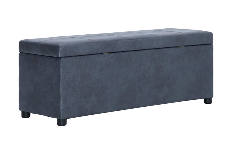 Bänk med förvaringsutrymme 116 cm grå konstmocka - Grå - Möbler - Stolar & fåtöljer - Sittbänk - Hallbänk - Hallbänk med förvaring