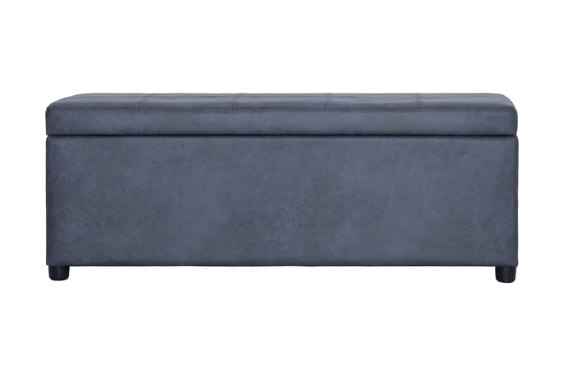 Bänk med förvaringsutrymme 116 cm grå konstmocka - Grå - Möbler - Stolar & fåtöljer - Sittbänk - Hallbänk - Hallbänk med förvaring