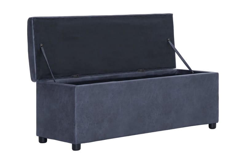Bänk med förvaringsutrymme 116 cm grå konstmocka - Grå - Möbler - Stolar & fåtöljer - Sittbänk - Hallbänk - Hallbänk med förvaring