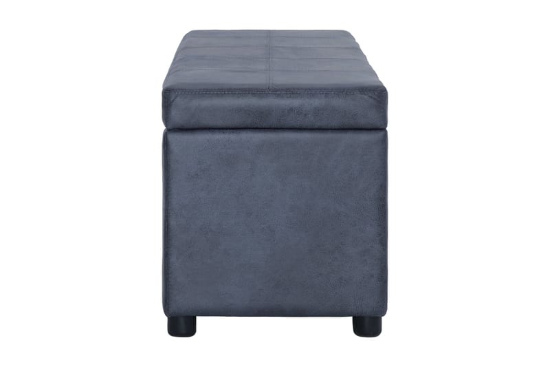 Bänk med förvaringsutrymme 116 cm grå konstmocka - Grå - Möbler - Stolar & fåtöljer - Sittbänk - Hallbänk - Hallbänk med förvaring