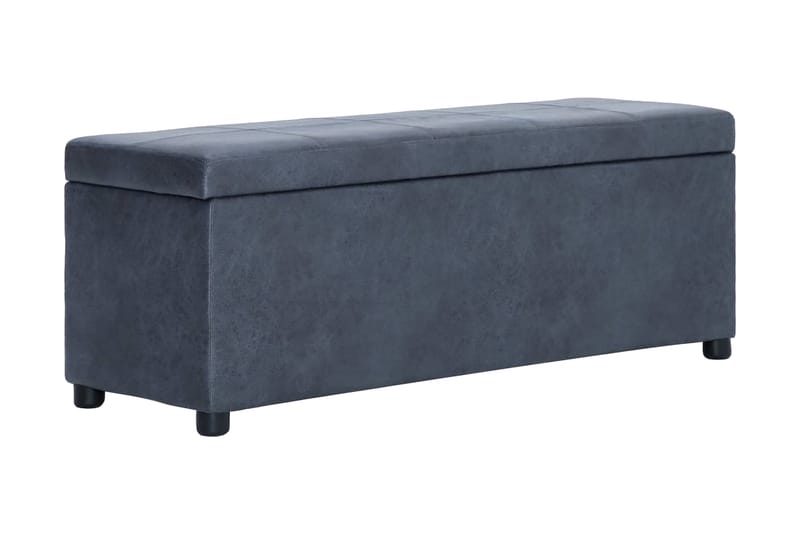 Bänk med förvaringsutrymme 116 cm grå konstmocka - Grå - Möbler - Stolar & fåtöljer - Sittbänk - Hallbänk - Hallbänk med förvaring