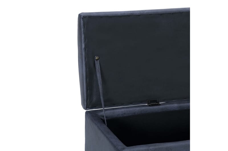 Bänk med förvaringsutrymme 116 cm grå konstmocka - Grå - Hallbänk med förvaring - Sittbänk med förvaring - Förvaringsbänk - Hallbänk - Sittbänk