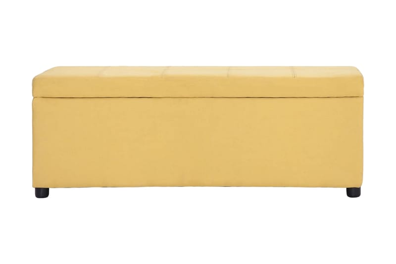 Bänk med förvaringsutrymme 116 cm gul polyester - Gul - Möbler - Stolar & fåtöljer - Sittbänk - Hallbänk - Hallbänk med förvaring