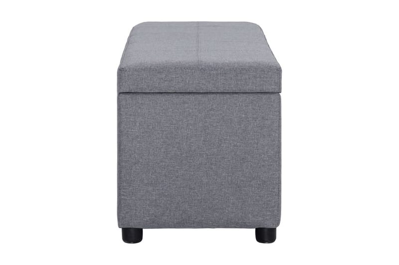 Bänk med förvaringsutrymme 116 cm ljusgrå polyester - Grå - Möbler - Stolar & fåtöljer - Sittbänk - Hallbänk - Hallbänk med förvaring