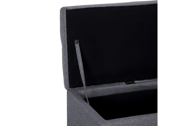 Bänk med förvaringsutrymme 116 cm ljusgrå polyester - Grå - Möbler - Stolar & fåtöljer - Sittbänk - Hallbänk - Hallbänk med förvaring