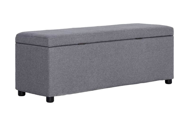 Bänk med förvaringsutrymme 116 cm ljusgrå polyester - Grå - Möbler - Stolar & fåtöljer - Sittbänk - Hallbänk - Hallbänk med förvaring