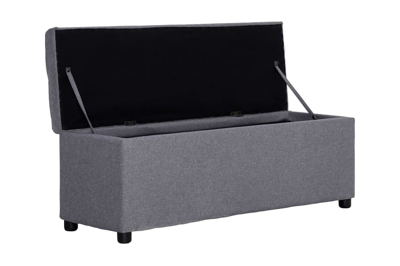 Bänk med förvaringsutrymme 116 cm ljusgrå polyester - Grå - Möbler - Stolar & fåtöljer - Sittbänk - Hallbänk - Hallbänk med förvaring