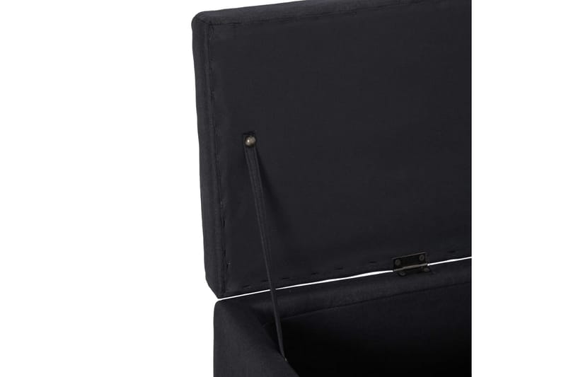 Bänk med förvaringsutrymme 116 cm svart polyester - Svart - Möbler - Stolar & fåtöljer - Sittbänk - Hallbänk - Hallbänk med förvaring
