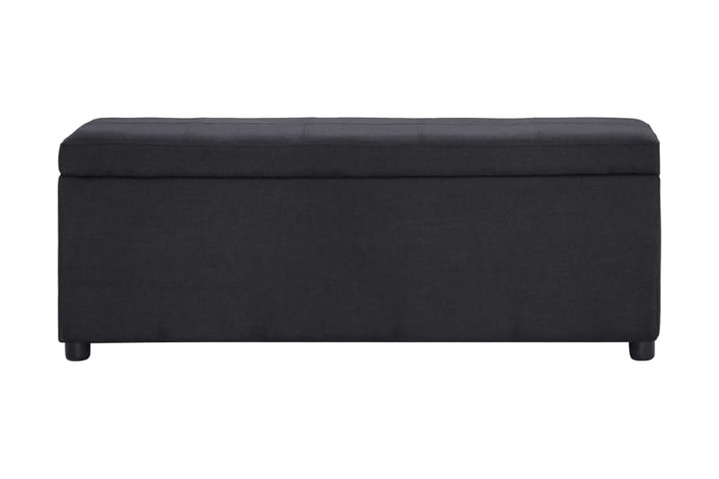 Bänk med förvaringsutrymme 116 cm svart polyester - Svart - Hallbänk med förvaring - Sittbänk med förvaring - Förvaringsbänk - Hallbänk - Sittbänk