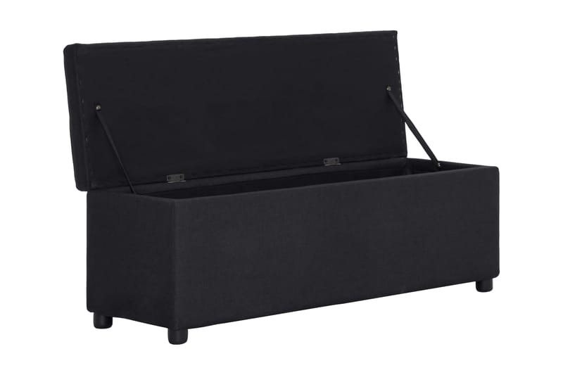 Bänk med förvaringsutrymme 116 cm svart polyester - Svart - Möbler - Stolar & fåtöljer - Sittbänk - Hallbänk - Hallbänk med förvaring