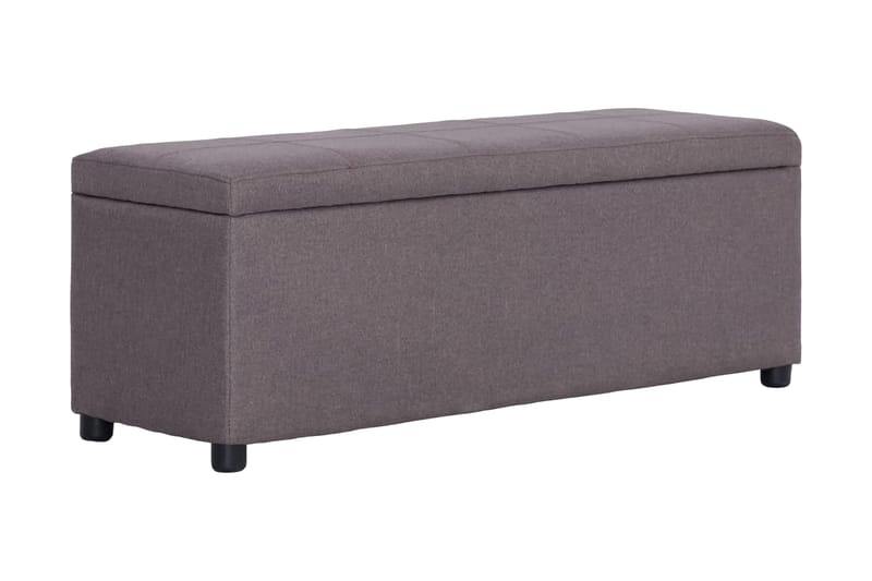 Bänk med förvaringsutrymme 116 cm taupe polyester - Brun - Möbler - Stolar & fåtöljer - Sittbänk - Hallbänk - Hallbänk med förvaring