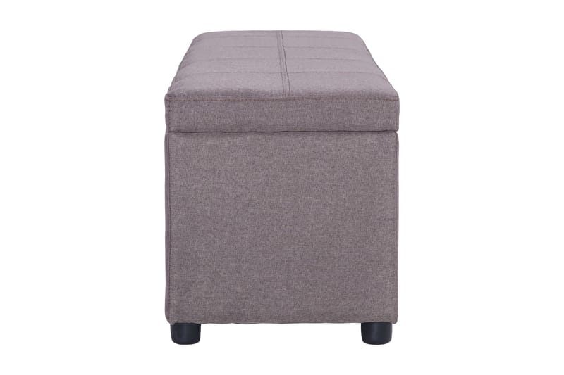 Bänk med förvaringsutrymme 116 cm taupe polyester - Brun - Möbler - Stolar & fåtöljer - Sittbänk - Hallbänk - Hallbänk med förvaring