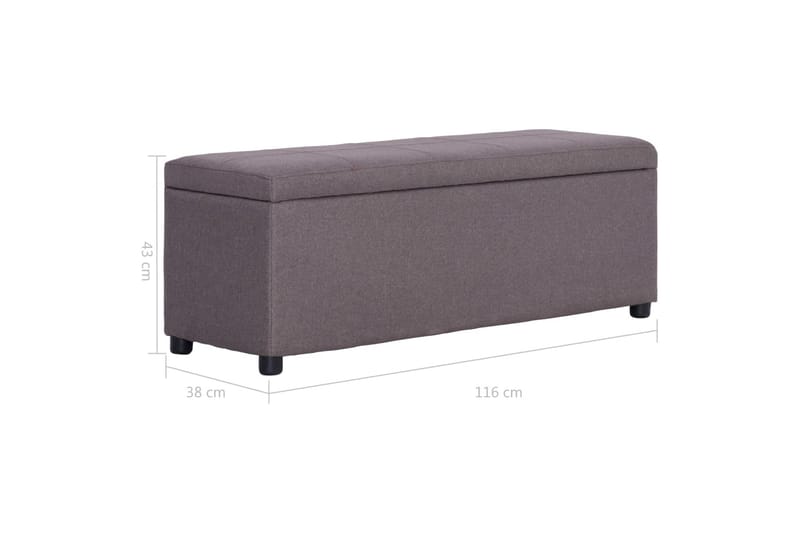 Bänk med förvaringsutrymme 116 cm taupe polyester - Brun - Möbler - Stolar & fåtöljer - Sittbänk - Hallbänk - Hallbänk med förvaring