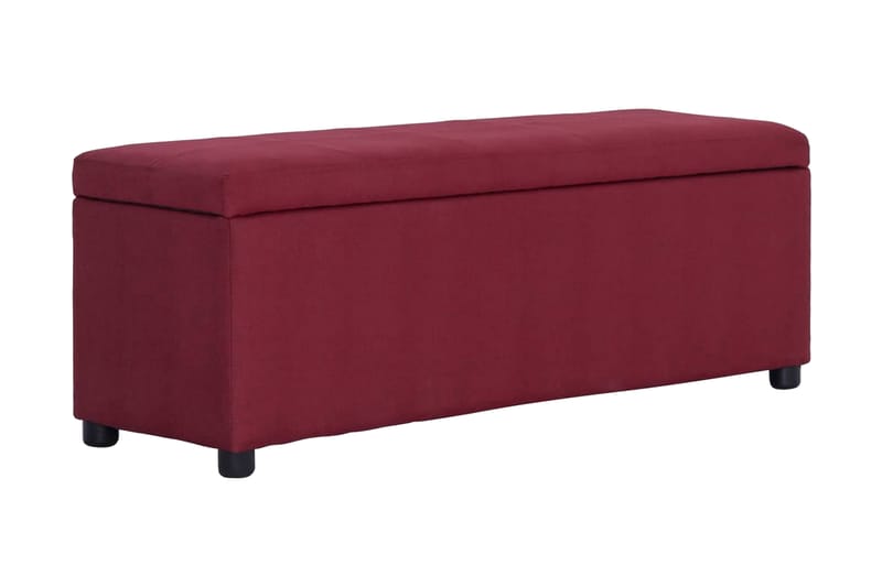 Bänk med förvaringsutrymme 116 cm vinröd polyester - Röd - Möbler - Stolar & fåtöljer - Sittbänk - Hallbänk - Hallbänk med förvaring