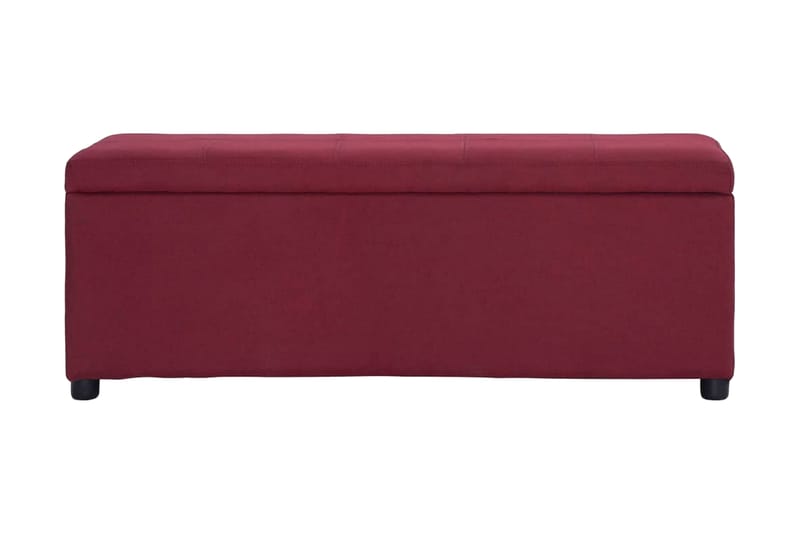 Bänk med förvaringsutrymme 116 cm vinröd polyester - Röd - Möbler - Stolar & fåtöljer - Sittbänk - Hallbänk - Hallbänk med förvaring