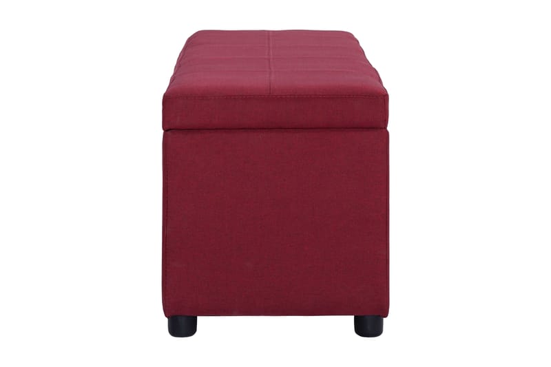 Bänk med förvaringsutrymme 116 cm vinröd polyester - Röd - Möbler - Stolar & fåtöljer - Sittbänk - Hallbänk - Hallbänk med förvaring