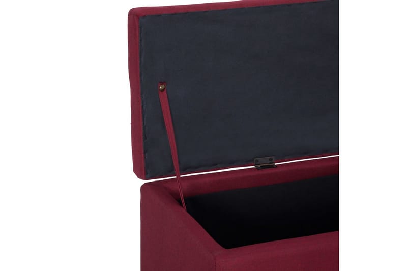 Bänk med förvaringsutrymme 116 cm vinröd polyester - Röd - Möbler - Stolar & fåtöljer - Sittbänk - Hallbänk - Hallbänk med förvaring