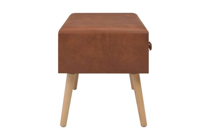 Bänk med lådor 80 cm brun konstläder - Brun - Hallbänk med förvaring - Sittbänk med förvaring - Förvaringsbänk - Hallbänk - Sittbänk