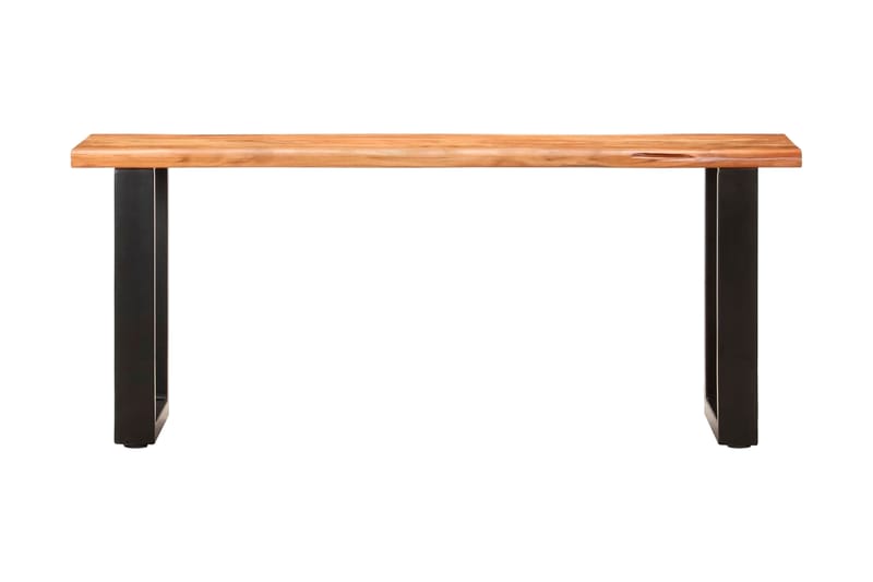 Bänk med levande kant 110 cm massivt akaciaträ och stål - Brun - Möbler - Stolar & fåtöljer - Sittbänk - Hallbänk