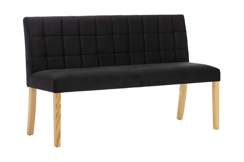 Bänk 140 cm svart tyg - Svart - Möbler - Stolar & fåtöljer - Sittbänk - Bänk med ryggstöd