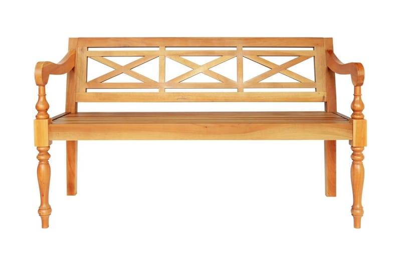 Bataviabänk 123 cm massiv mahogny ljusbrun - Ljusbrun - Möbler - Stolar & fåtöljer - Sittbänk - Bänk med ryggstöd