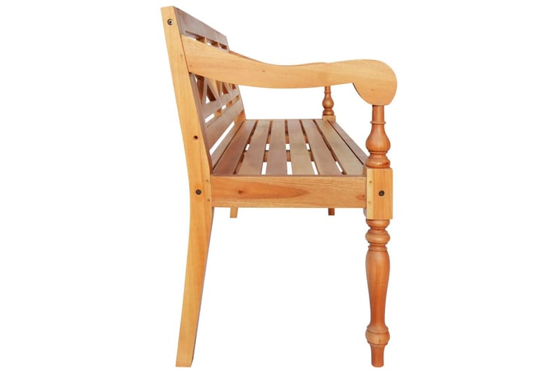 Bataviabänk 123 cm massiv mahogny ljusbrun - Ljusbrun - Möbler - Stolar & fåtöljer - Sittbänk - Bänk med ryggstöd