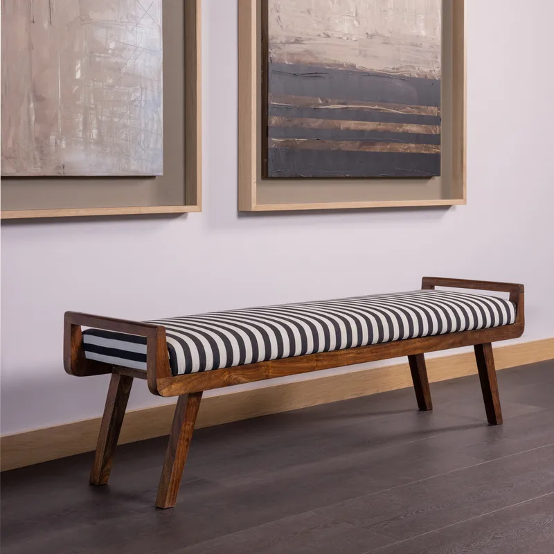 Bänk Valo 157 cm - Svart/Vit - Möbler - Stolar & fåtöljer - Sittbänk - Hallbänk