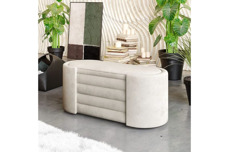 Bänk Veyaa Boxed Grädde - Cremevit - Möbler - Stolar & fåtöljer - Pall & puff - Fotpall - Bäddbar fotpall