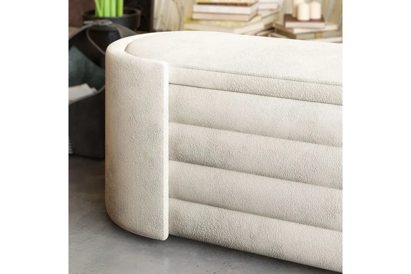 Bänk Veyaa Boxed Grädde - Cremevit - Möbler - Stolar & fåtöljer - Pall & puff - Fotpall - Bäddbar fotpall