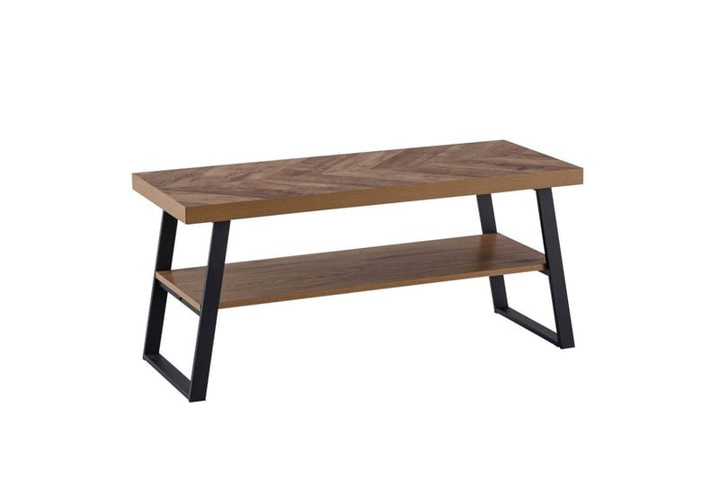 Bänk Wohnling Ekfiskbensdekor med hylla Stabil metallram Modern look - Möbler - Stolar & fåtöljer - Sittbänk - Skobänk & skohylla med bänk