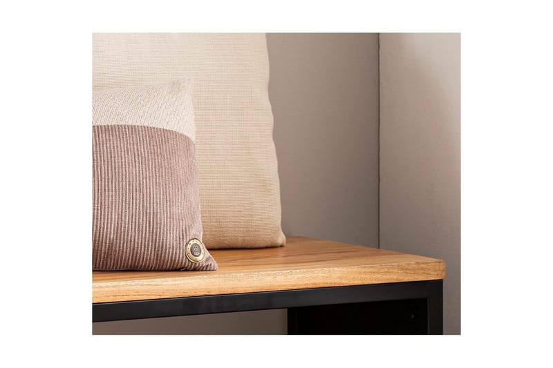 Bänk Wohnling Industriellt massivt trä, Akacia sits med stenvy, metallram - Möbler - Stolar & fåtöljer - Sittbänk - Hallbänk
