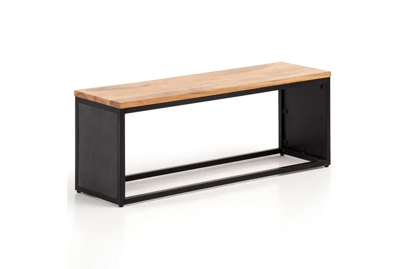 Bänk Wohnling Industriellt massivt trä, Akacia sits med stenvy, metallram, undefined