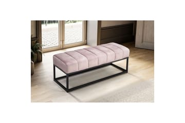 Bänk Wohnling sammet klädd modern vadderad elegant metallram Rosa - Rosa - Möbler - Stolar & fåtöljer - Sittbänk - Hallbänk