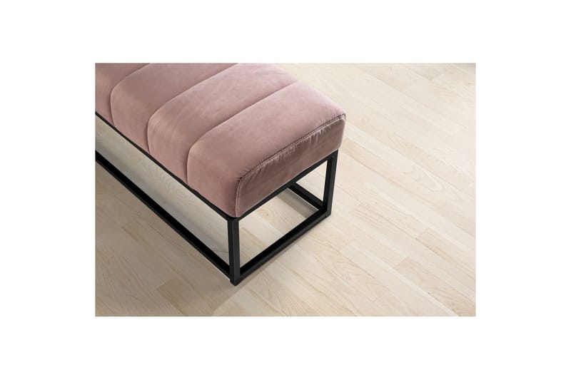 Bänk Wohnling sammet klädd modern vadderad elegant metallram Rosa - Rosa - Möbler - Stolar & fåtöljer - Sittbänk - Hallbänk