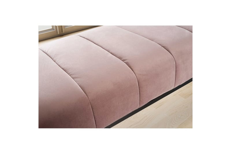 Bänk Wohnling sammet klädd modern vadderad elegant metallram Rosa - Rosa - Möbler - Stolar & fåtöljer - Sittbänk - Hallbänk