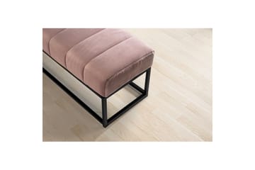 Bänk Wohnling sammet klädd modern vadderad elegant metallram Rosa - Rosa - Möbler - Stolar & fåtöljer - Sittbänk - Hallbänk
