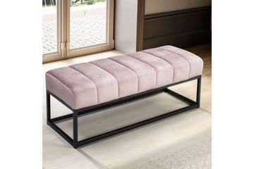 Bänk Wohnling sammet klädd modern vadderad elegant metallram Rosa - Rosa - Möbler - Stolar & fåtöljer - Sittbänk - Hallbänk