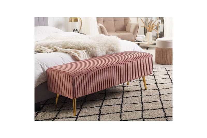 Bänk Paterson Rosa/guld - Rosa/guld - Möbler - Stolar & fåtöljer - Sittbänk - Hallbänk