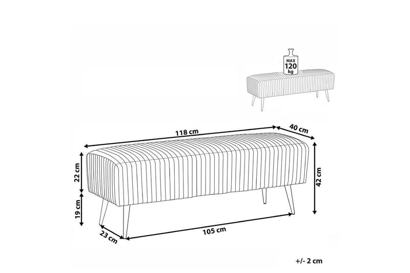 Bänk Paterson Rosa/guld - Rosa/guld - Möbler - Stolar & fåtöljer - Sittbänk - Hallbänk
