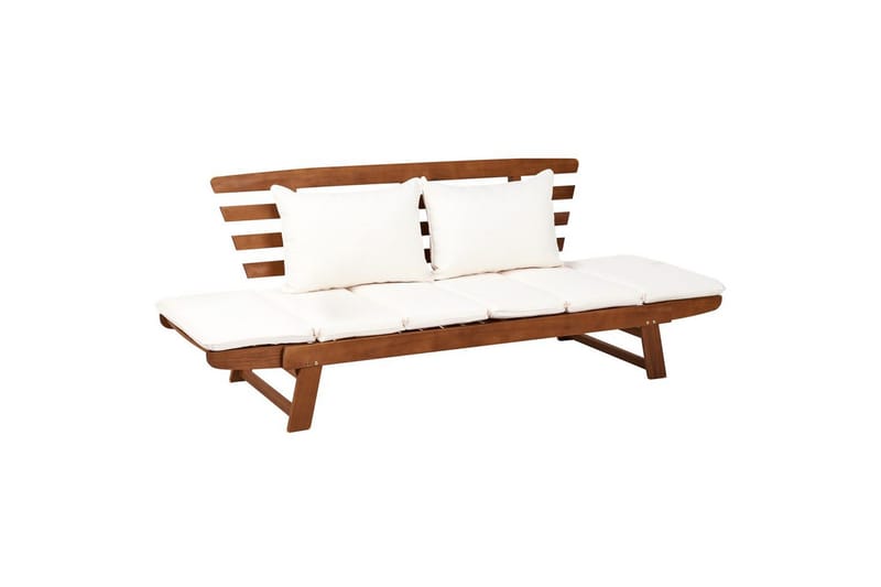 Bänk Portici Mörk trä, vit - Mörk trä, vit - Utemöbler - Utesoffa - Trädgårdsbänk & utebänk