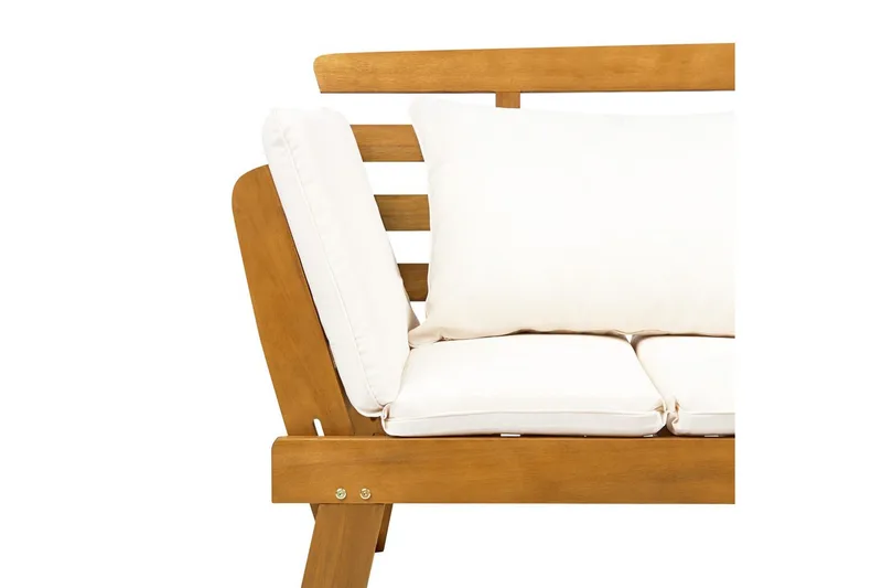 Bänk Portici Ljus trä, vit - Ljus trä, vit - Utemöbler - Utesoffa - Trädgårdsbänk & utebänk