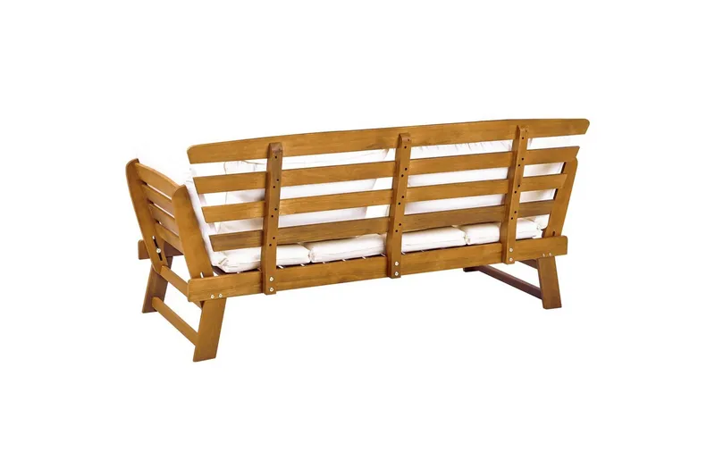 Bänk Portici Ljus trä, vit - Ljus trä, vit - Utemöbler - Utesoffa - Trädgårdsbänk & utebänk