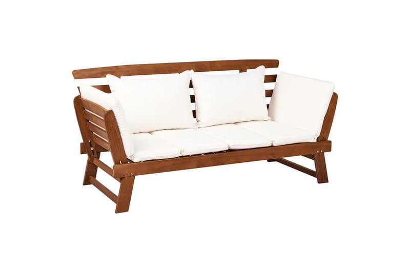 Bänk Portici Mörk trä, vit - Mörk trä, vit - Utemöbler - Utesoffa - Trädgårdsbänk & utebänk