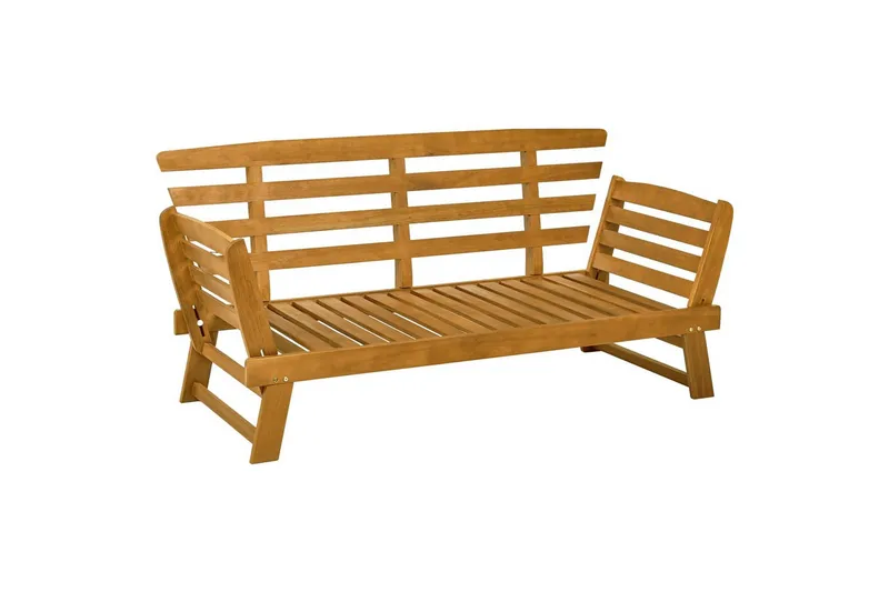 Bänk Portici Ljus trä, vit - Ljus trä, vit - Utemöbler - Utesoffa - Trädgårdsbänk & utebänk