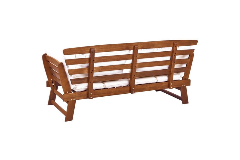 Bänk Portici Mörk trä, vit - Mörk trä, vit - Utemöbler - Utesoffa - Trädgårdsbänk & utebänk