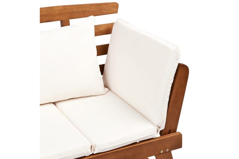 Bänk Portici Mörk trä, vit - Mörk trä, vit - Utemöbler - Utesoffa - Trädgårdsbänk & utebänk